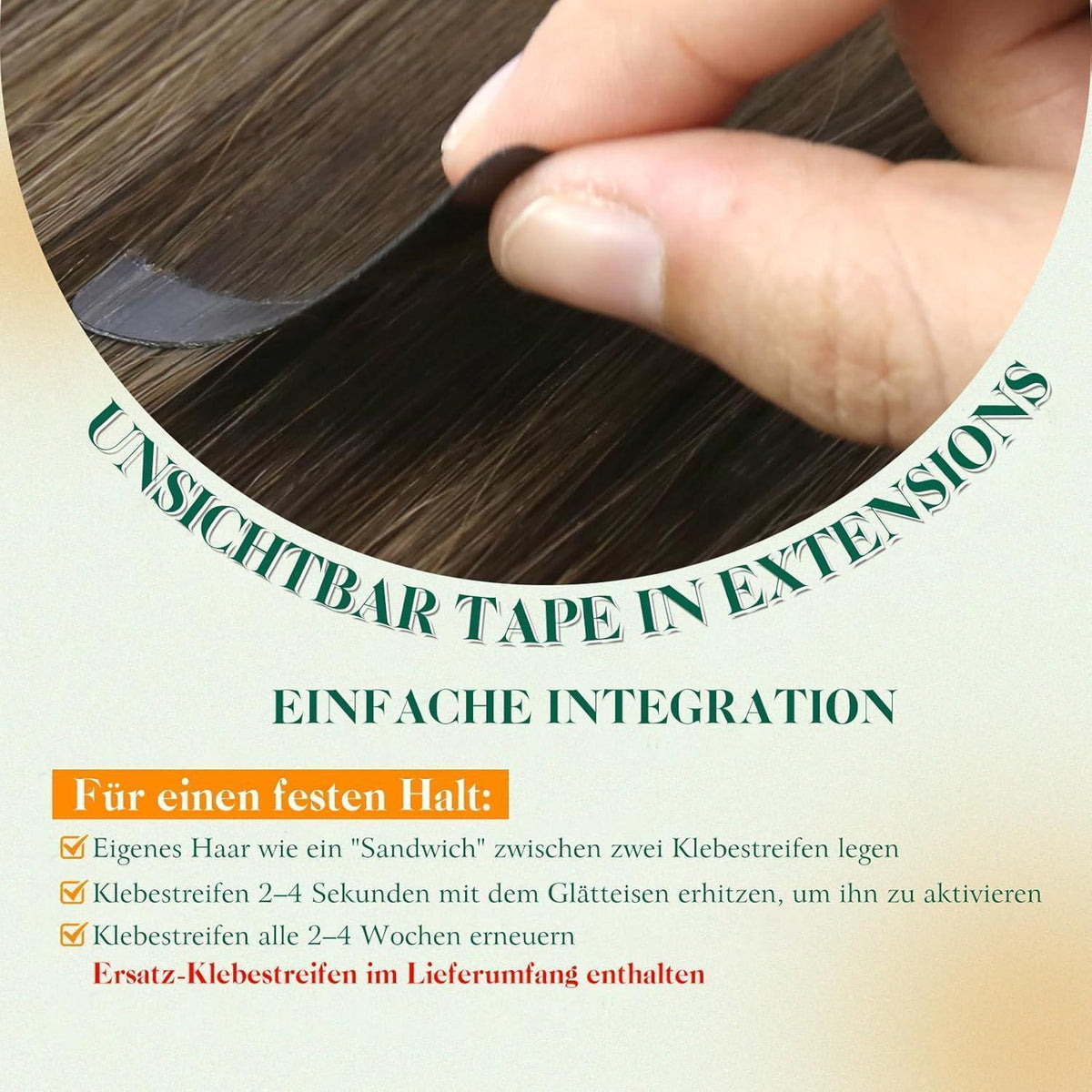 Echthaar Tape Extensions Blond Balayage 45cm 40g