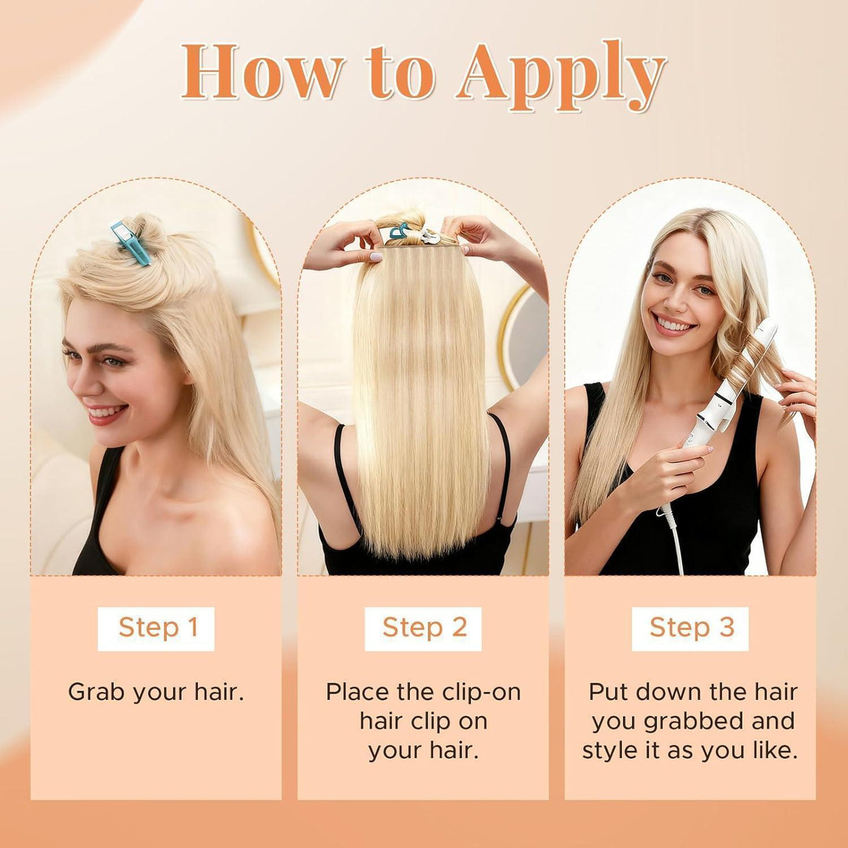 Blond Haarverlängerung Clip-In 40cm Echthaar – 45g