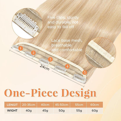 Clip In Echthaar Extension Ascheblond/Blond (18P613) 40cm