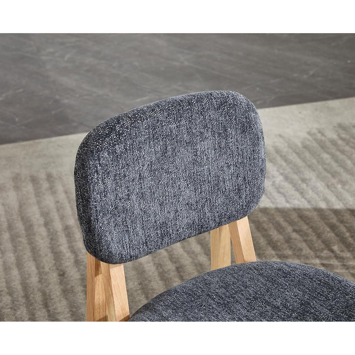 Esszimmerstühle Set 4 Grau – Bequeme Polsterstühle Holzrahmen
