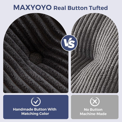 MAXYOYO Ecksofa Cord Stoff mit Getränkehaltern, Modular & Bequem