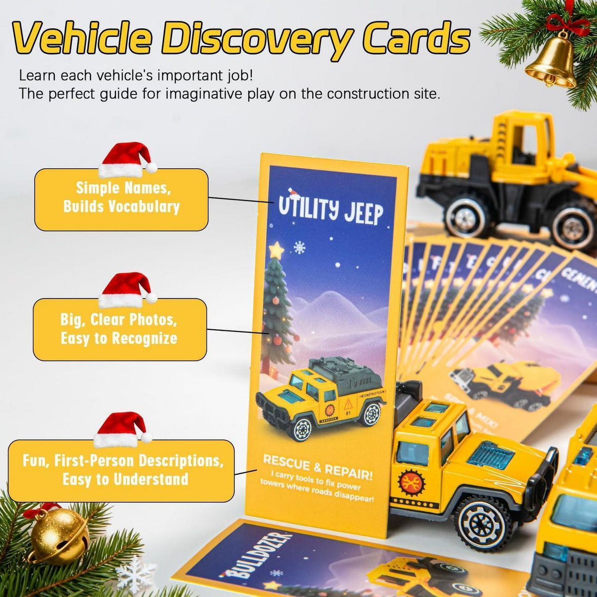 Adventskalender 2026 Spielzeug Auto Baustelle für Kinder