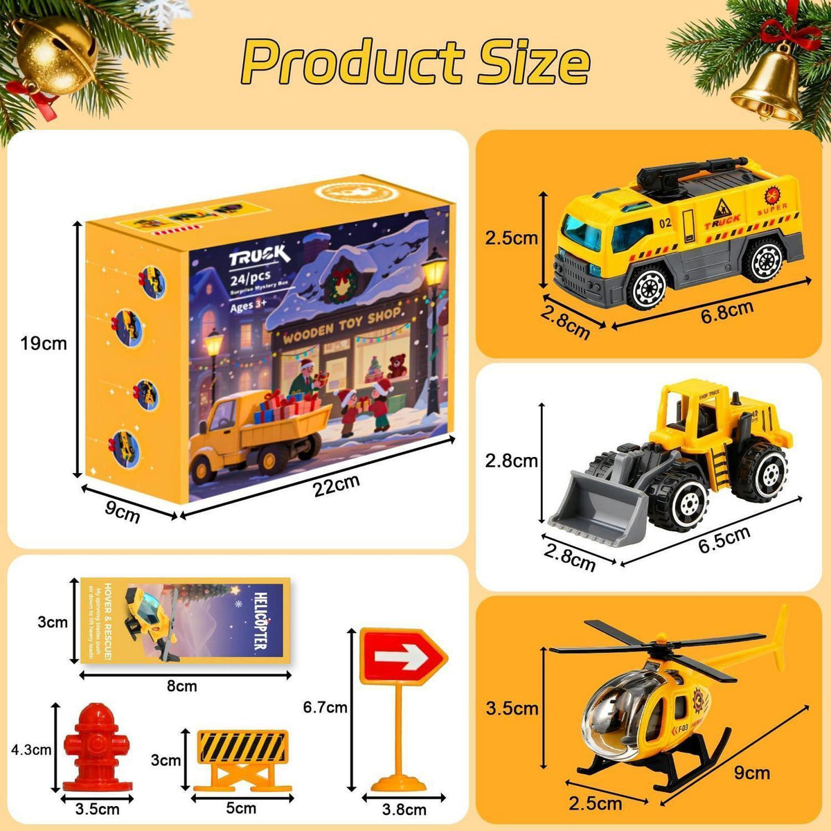 Adventskalender 2026 Spielzeug Auto Baustelle für Kinder