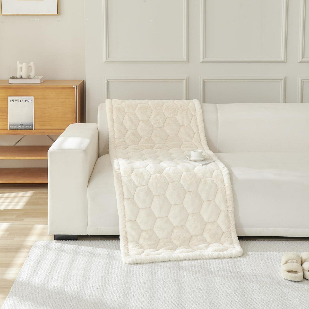 Gestepptes Sofakissen Übergroß 90x210cm – Samt & Diamantmuster