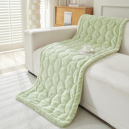 Gestepptes Samt Sofaüberwurf 90x210cm Grün-C – Luxuriös & Rutschfest