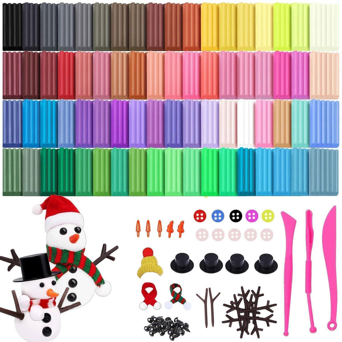 Lufttrocknende Modelliermasse Set 72 Farben – Weihnachtsknete DIY