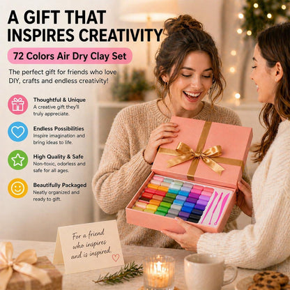 Lufttrocknende Modelliermasse Set 72 Farben – Weihnachtsknete DIY