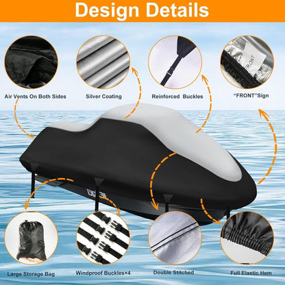 Jet Ski Abdeckplane 900D Wasserdicht für Waverunner Polaris