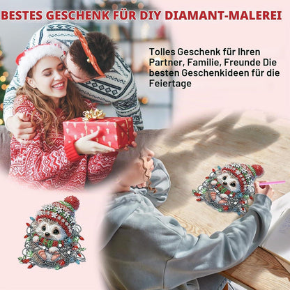 5D Diamond Painting Igel Fensterbild Weihnachten Bastelset