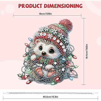 5D Diamond Painting Igel Fensterbild Weihnachten Bastelset