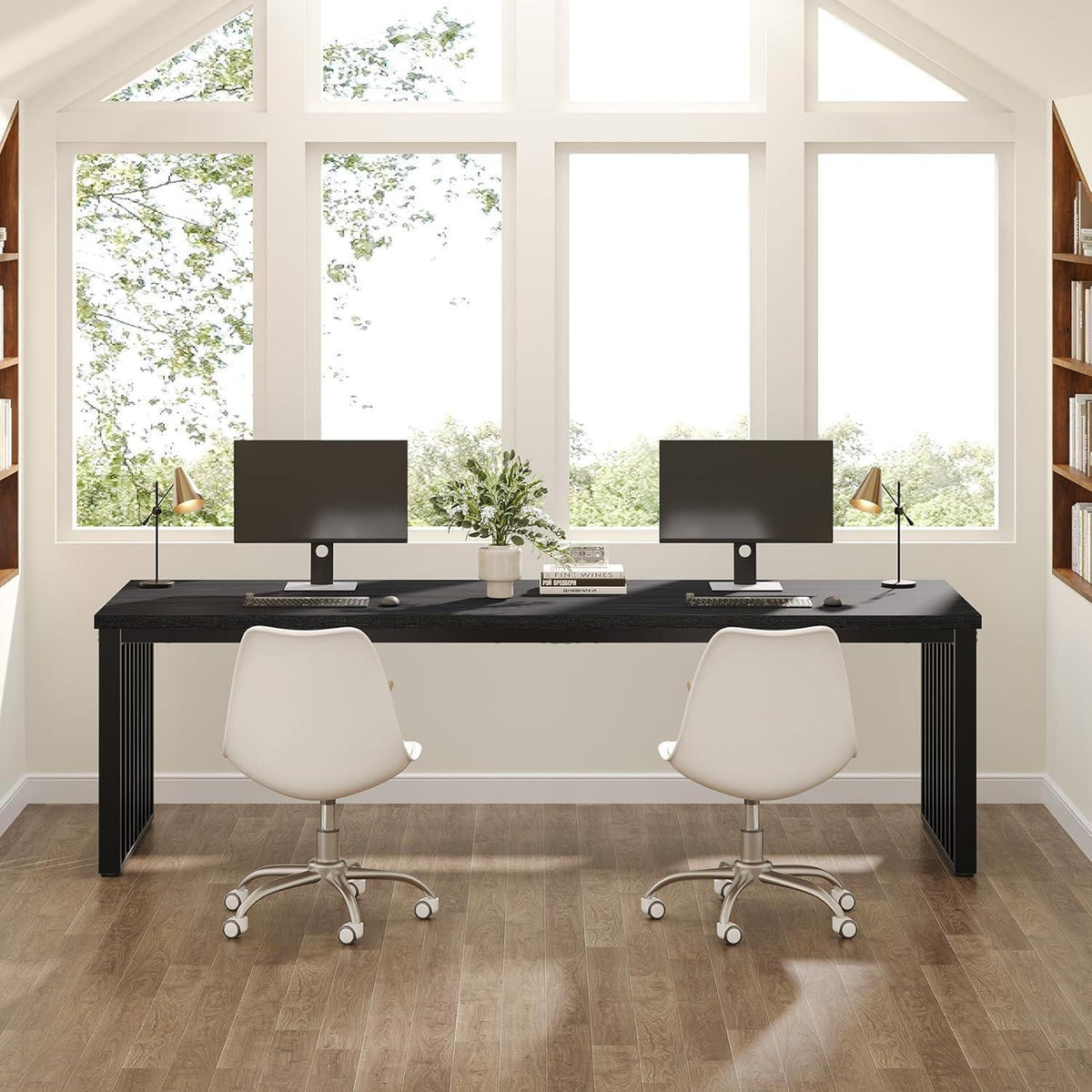 Großer Schreibtisch 180cm – Home Office PC Tisch mit Metallgestell