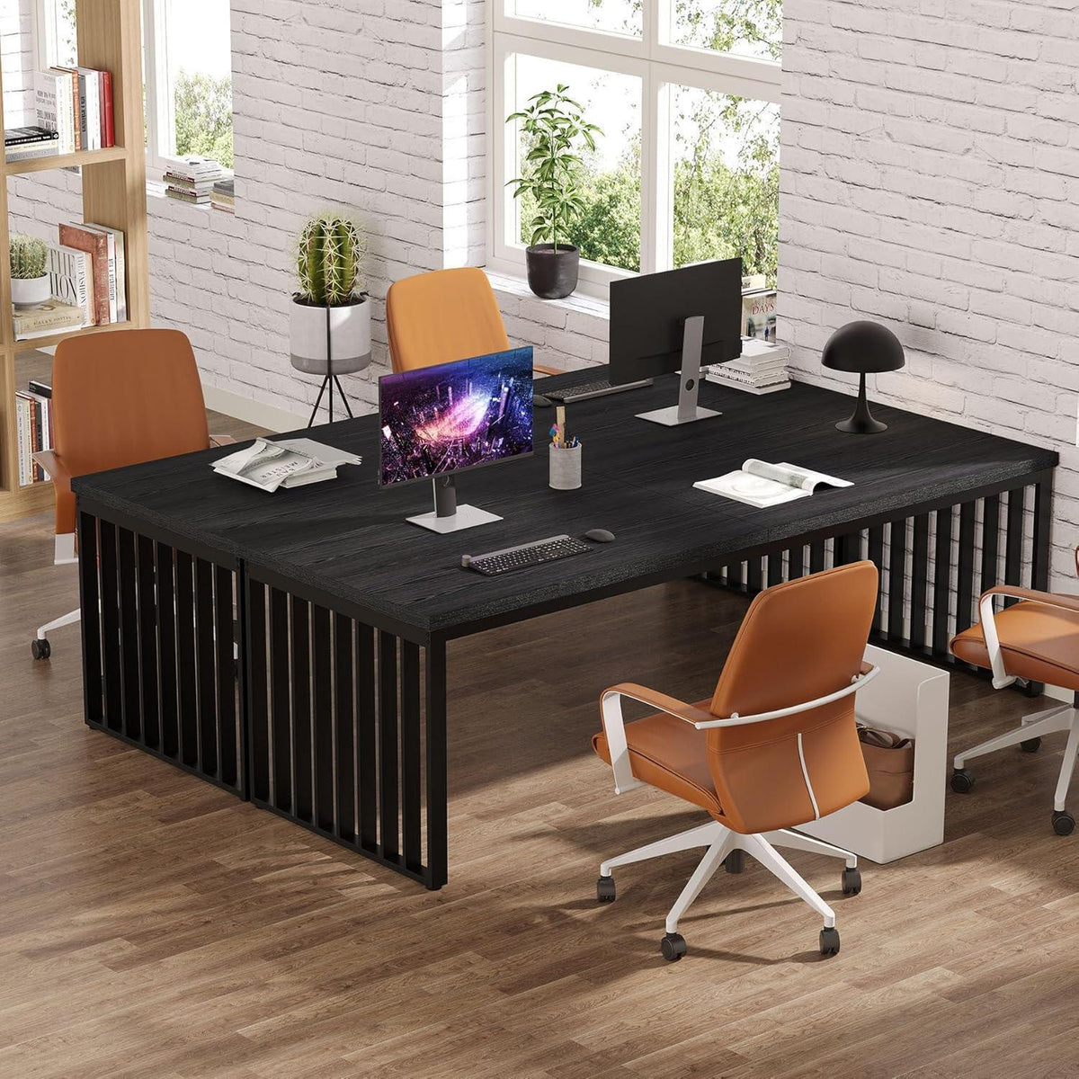 Großer Schreibtisch 180cm – Home Office PC Tisch mit Metallgestell