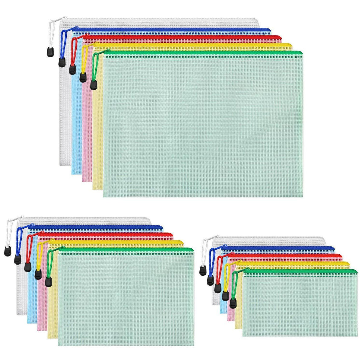 Dokumententaschen Set 15 Stück – A4, A5, A6 – Wasserdicht