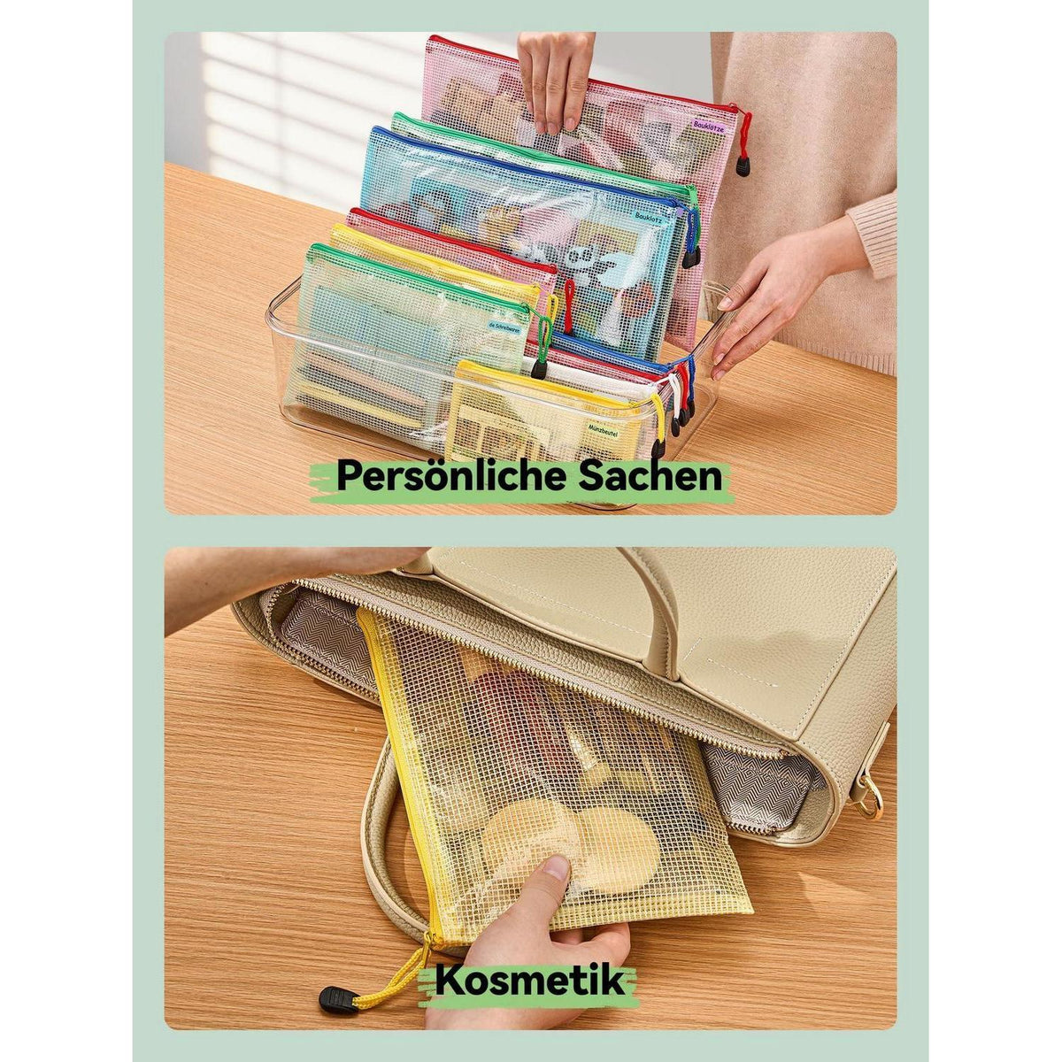 Dokumententaschen Set 15 Stück – A4, A5, A6 – Wasserdicht