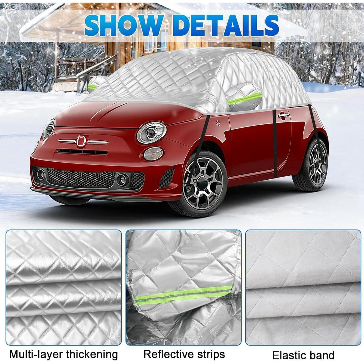 Halbgarage Auto Schutzhülle Fiat 500 2007-2025