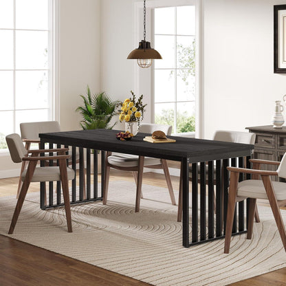 Industrietisch Esstisch 180cm Rechteckig für 6-8 Personen Schwarz