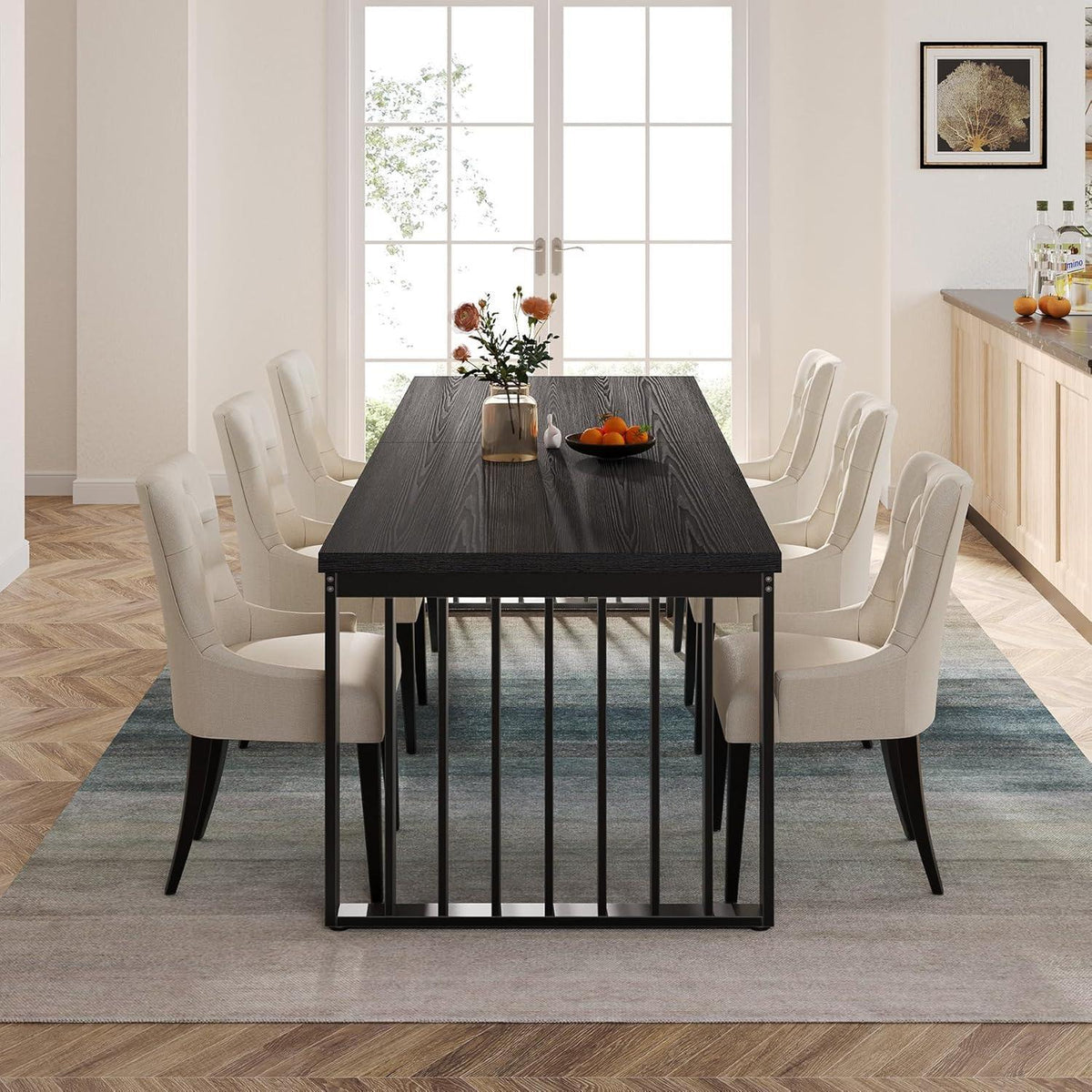 Industrietisch Esstisch 180cm Rechteckig für 6-8 Personen Schwarz