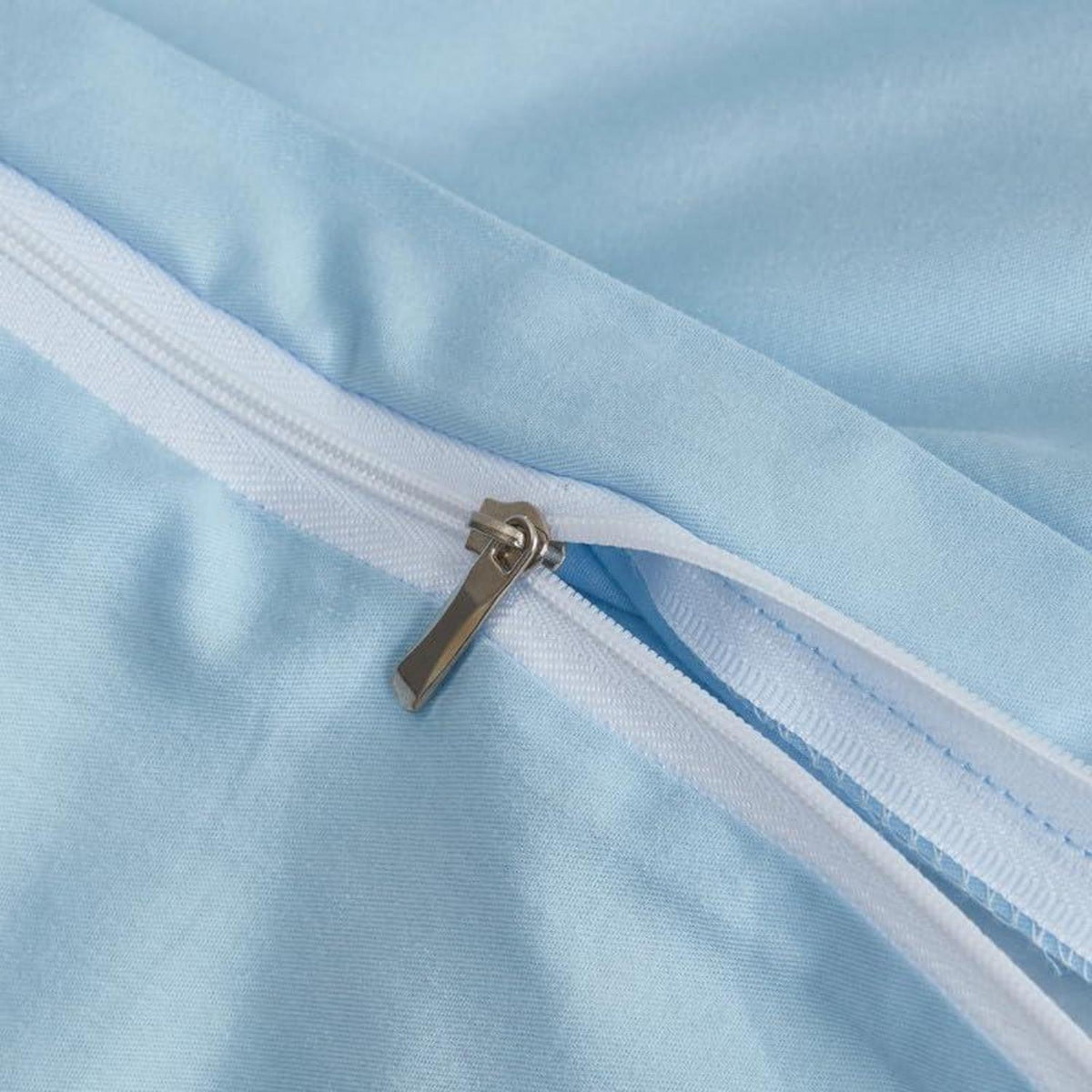 Mako Satin Bettwäsche Set 135x200 cm Hellblau Baumwolle