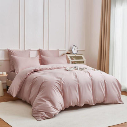 Mako Satin Bettwäsche Set Rosa 135x200cm - 4tlg. Baumwolle