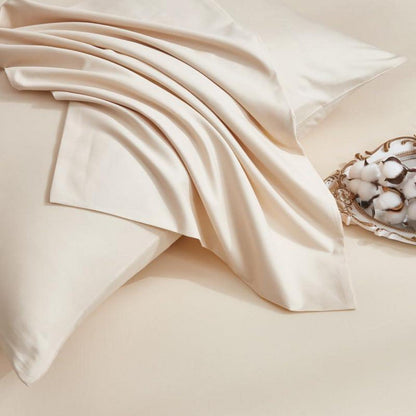 Mako Satin Bettwäsche Set 135x200cm Beige Baumwolle 4tlg.
