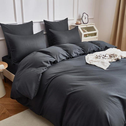 Mako Satin Bettwäsche Set 220x240cm Grau Baumwolle