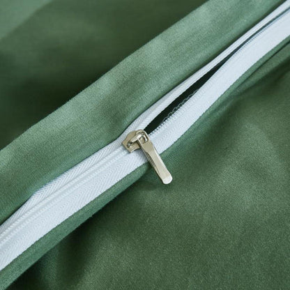 Mako Satin Bettwäsche Set 135x200cm Grün Salbeigrün 4tlg.
