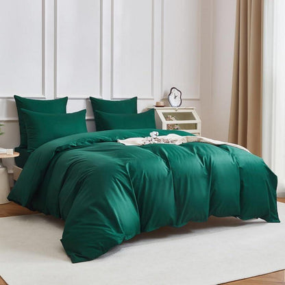 Mako Satin Bettwäsche Set Olivgrün 135x200cm 4tlg.