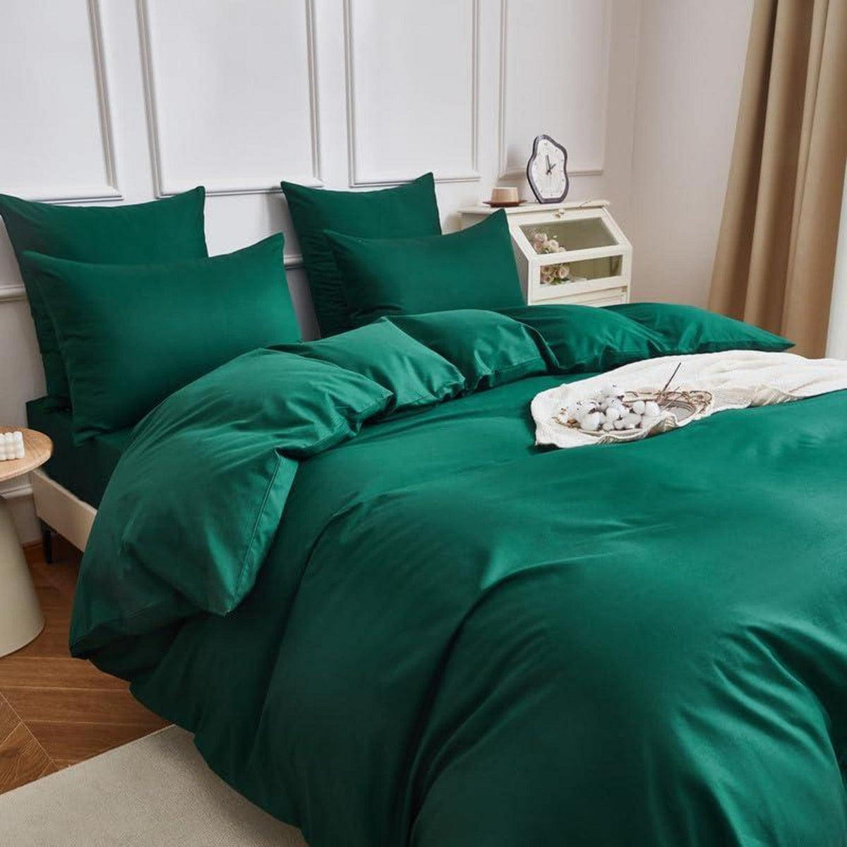 Mako Satin Bettwäsche Set Olivgrün 135x200cm 4tlg.