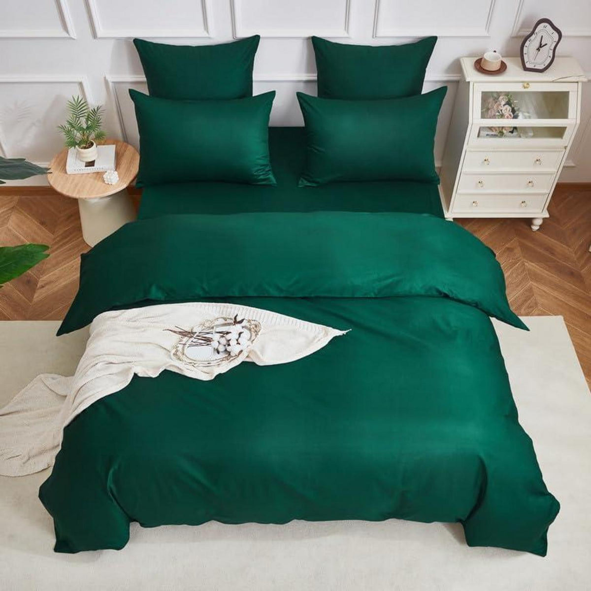 Mako Satin Bettwäsche Set Olivgrün 135x200cm 4tlg.