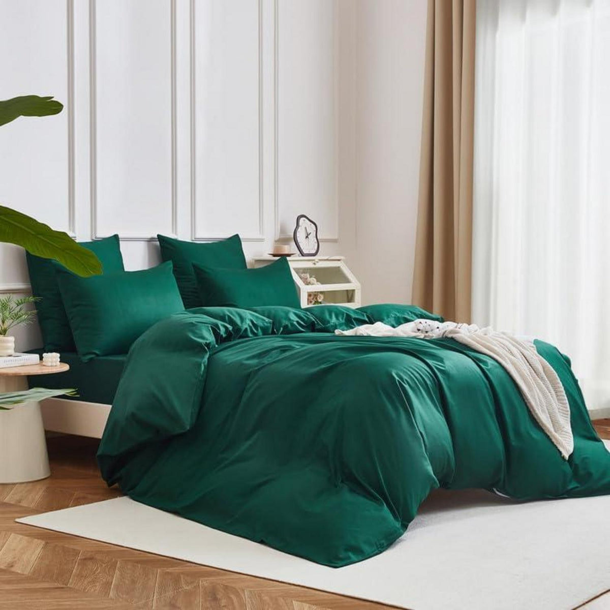 Mako Satin Bettwäsche Set Olivgrün 135x200cm 4tlg.