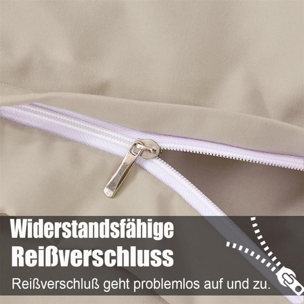 Bettwäsche-Set Beige 155x220cm - Mikrofaser, Bügelfrei