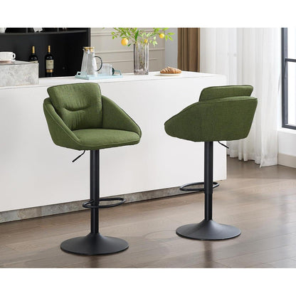 360° Drehbarer Barhocker 4er Set, Grün, Höhenverstellbar