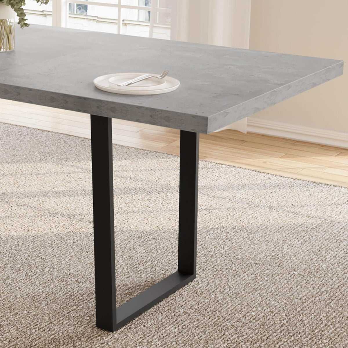 Ausziehbarer Esstisch Set mit 4-6 Grau Stühlen