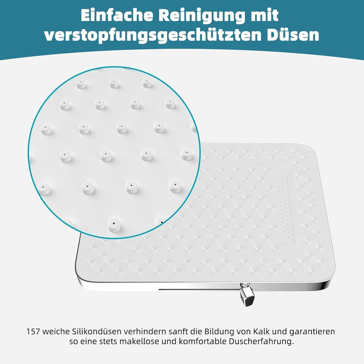 Quadratischer Einbauduschkopf 13 Zoll mit 5 Modi