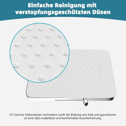 Quadratischer Einbauduschkopf 13 Zoll mit 5 Modi