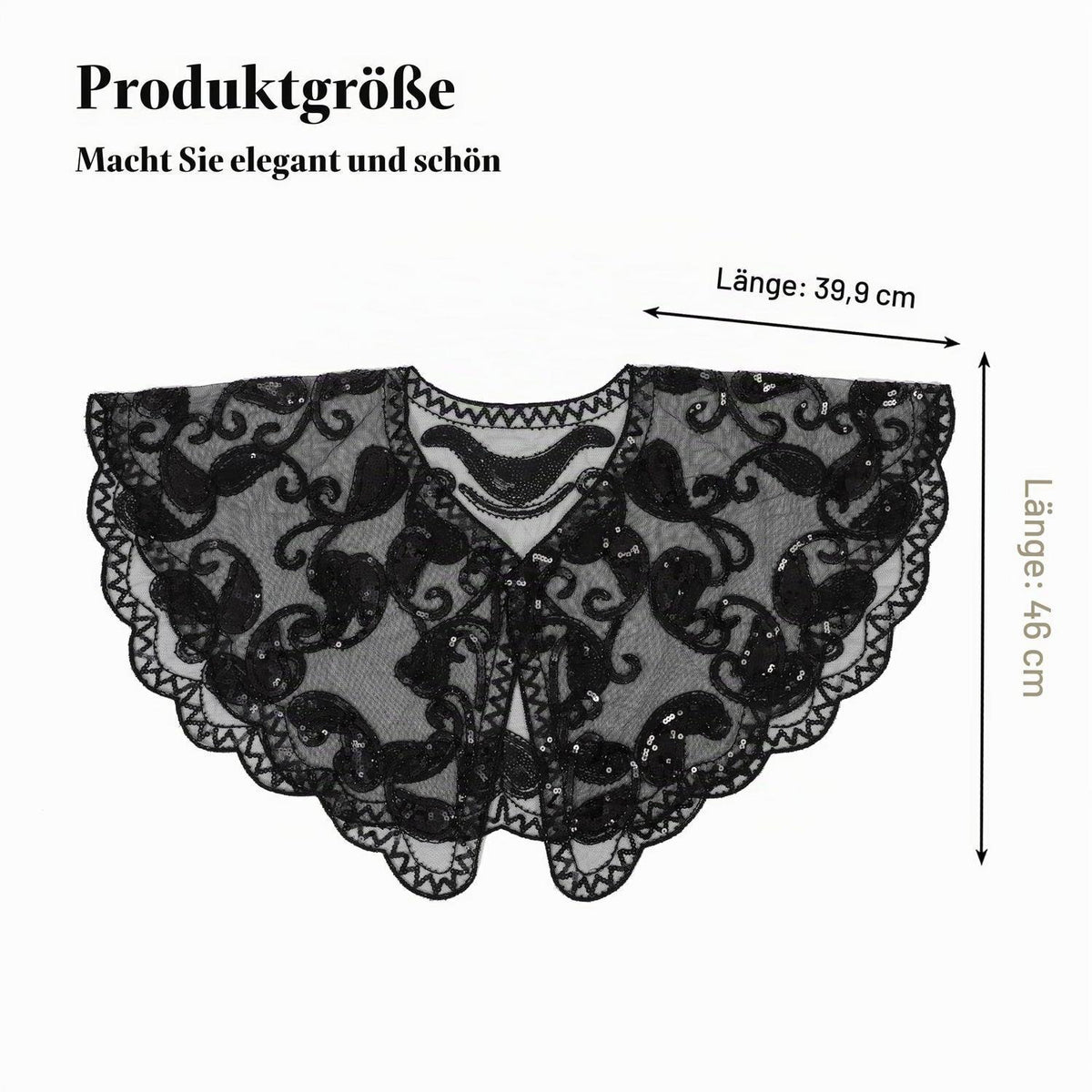 Pailletten Schal Damen 1920er Gatsby Stil mit Perlen