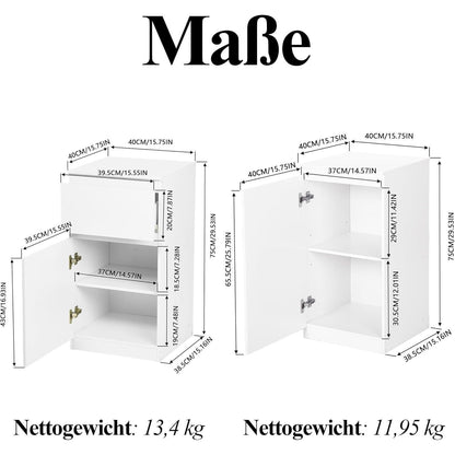2er-Set Kommoden Weiß – Schlafzimmer, Büro & Flur