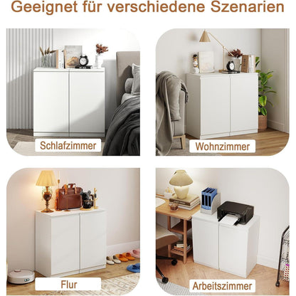 2er-Set Kommoden weiß 40cm – Schlafzimmer, Büro & Flur