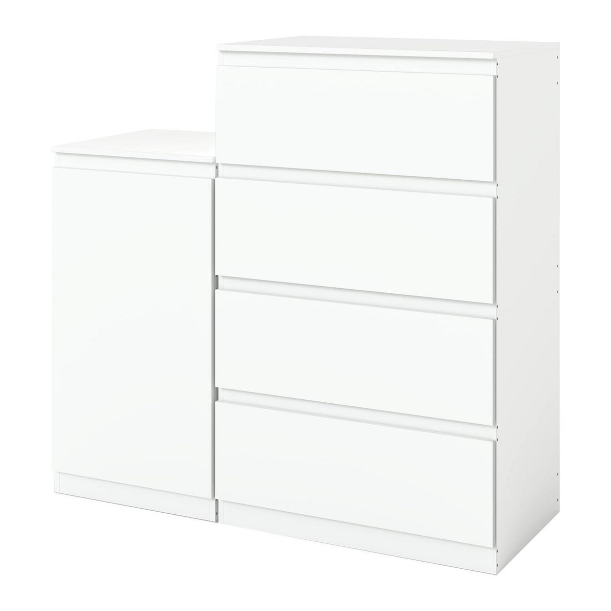 2er-Set Kommoden Weiß mit 0 & 4 Schubladen – Schlafzimmer & Büro
