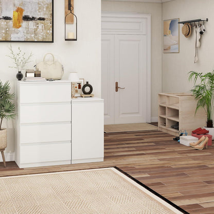 2er-Set Kommoden Weiß mit 0 & 4 Schubladen – Schlafzimmer & Büro