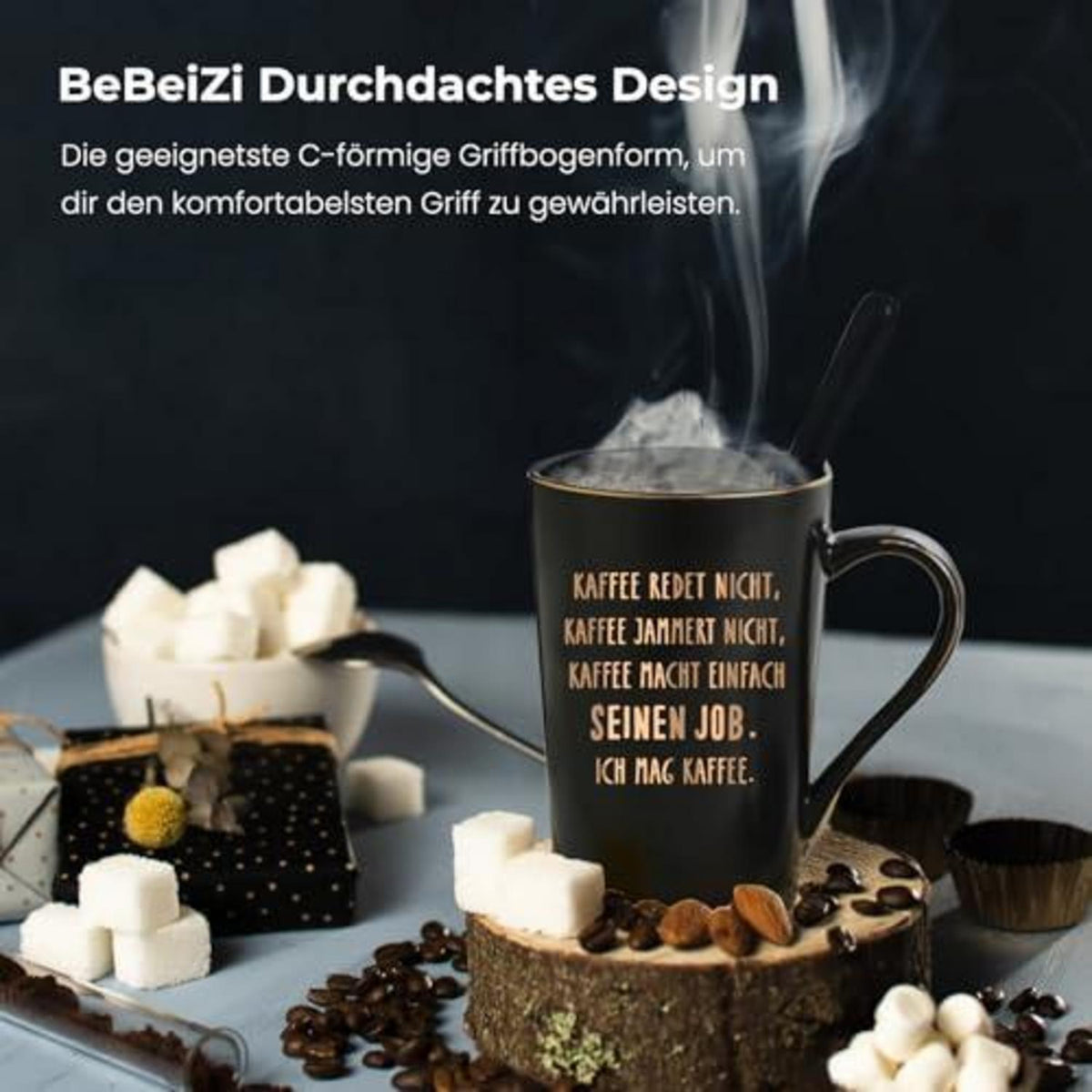 Kaffeetasse mit Spruch "Kaffee macht einfach seinen Job" | Geschenk für Kaffee-Liebhaber