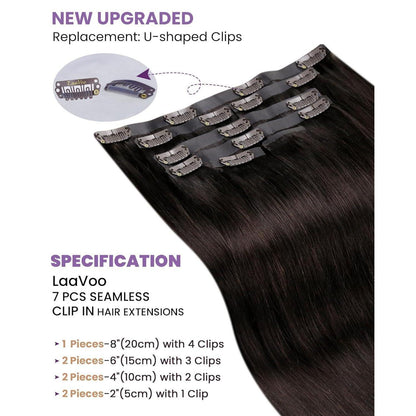 Echthaar Clip-in Extensions Braun – 40cm, 100g