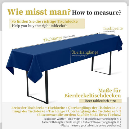 10x Marineblau Tischdecke für Biertisch (100x250cm)