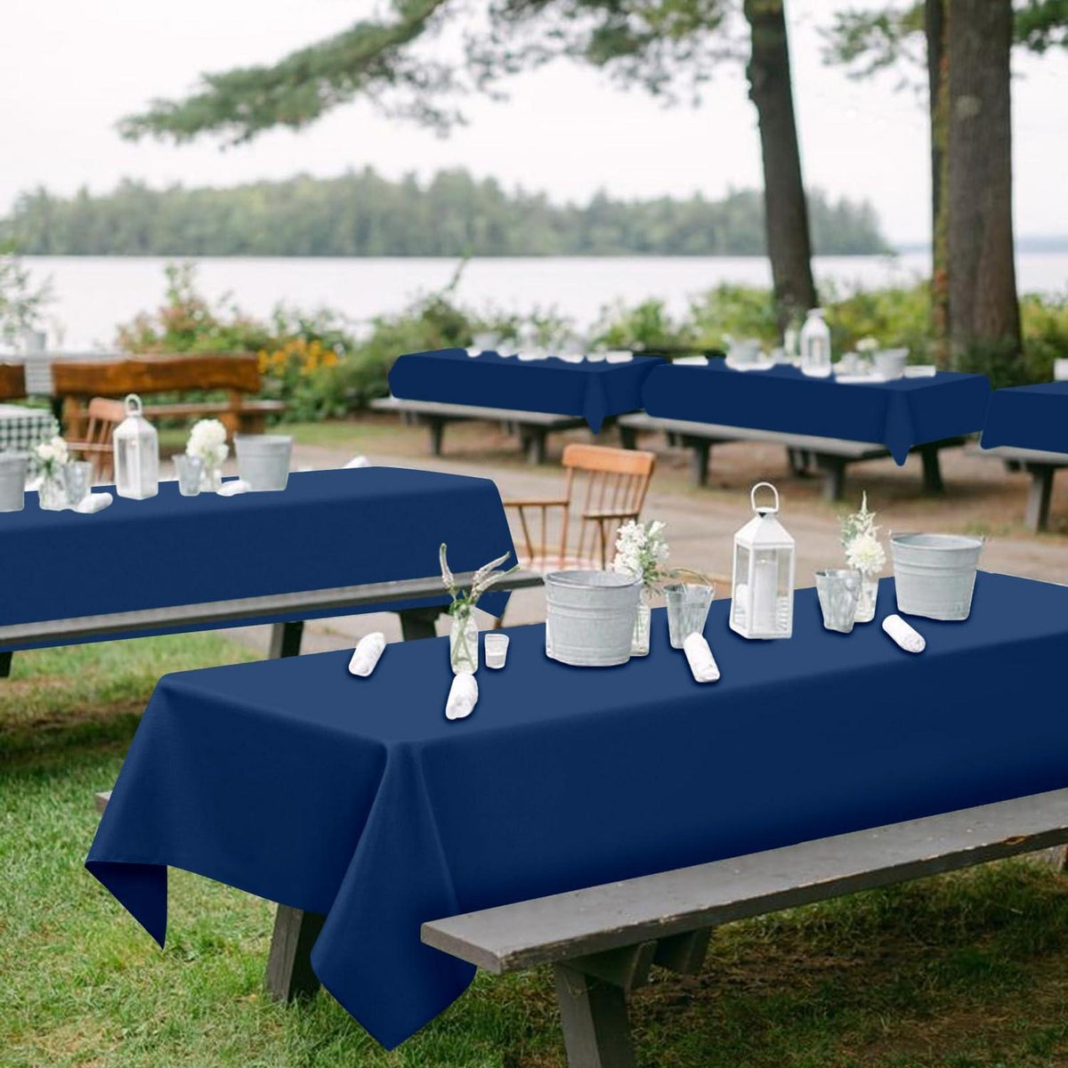 10x Marineblau Tischdecke für Biertisch (100x250cm)
