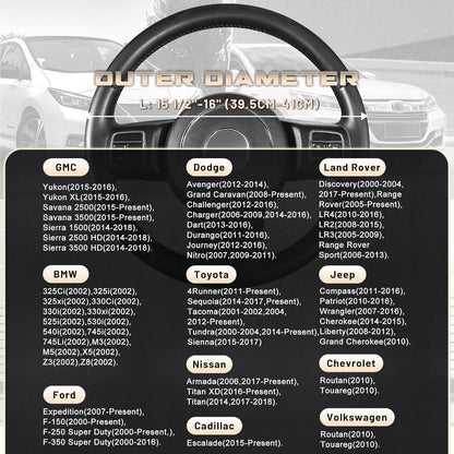 Lenkradbezug Auto, Mikrofaserleder Schwarz-Silber, 39,5-41cm