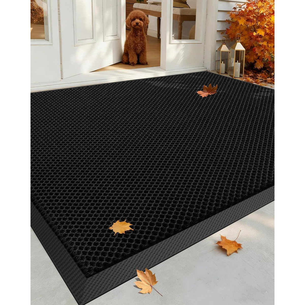 Fußmatte Schwarz 90x150 cm - Schmutzfangmatte für Draußen