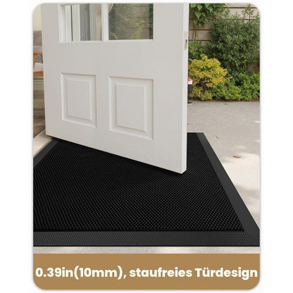 Fußmatte Schwarz 90x150 cm - Schmutzfangmatte für Draußen