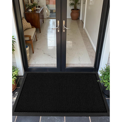 Fußmatte Schwarz 90x150 cm - Schmutzfangmatte für Draußen