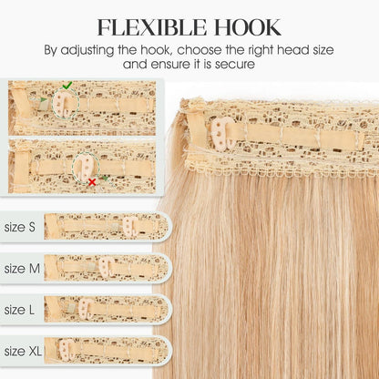 Halo Haarverlängerung Echthaar 35cm Ascheblond/Blond