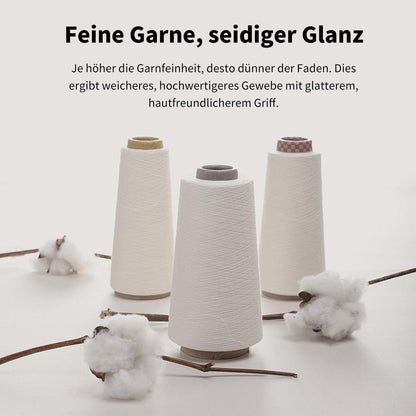 Satin Bettwäsche Set 220x240 cm Baumwolle Blau